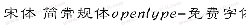 宋体 简常规体openlype字体转换